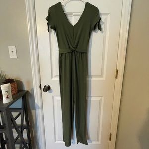 Green short sleeve jumpsuit